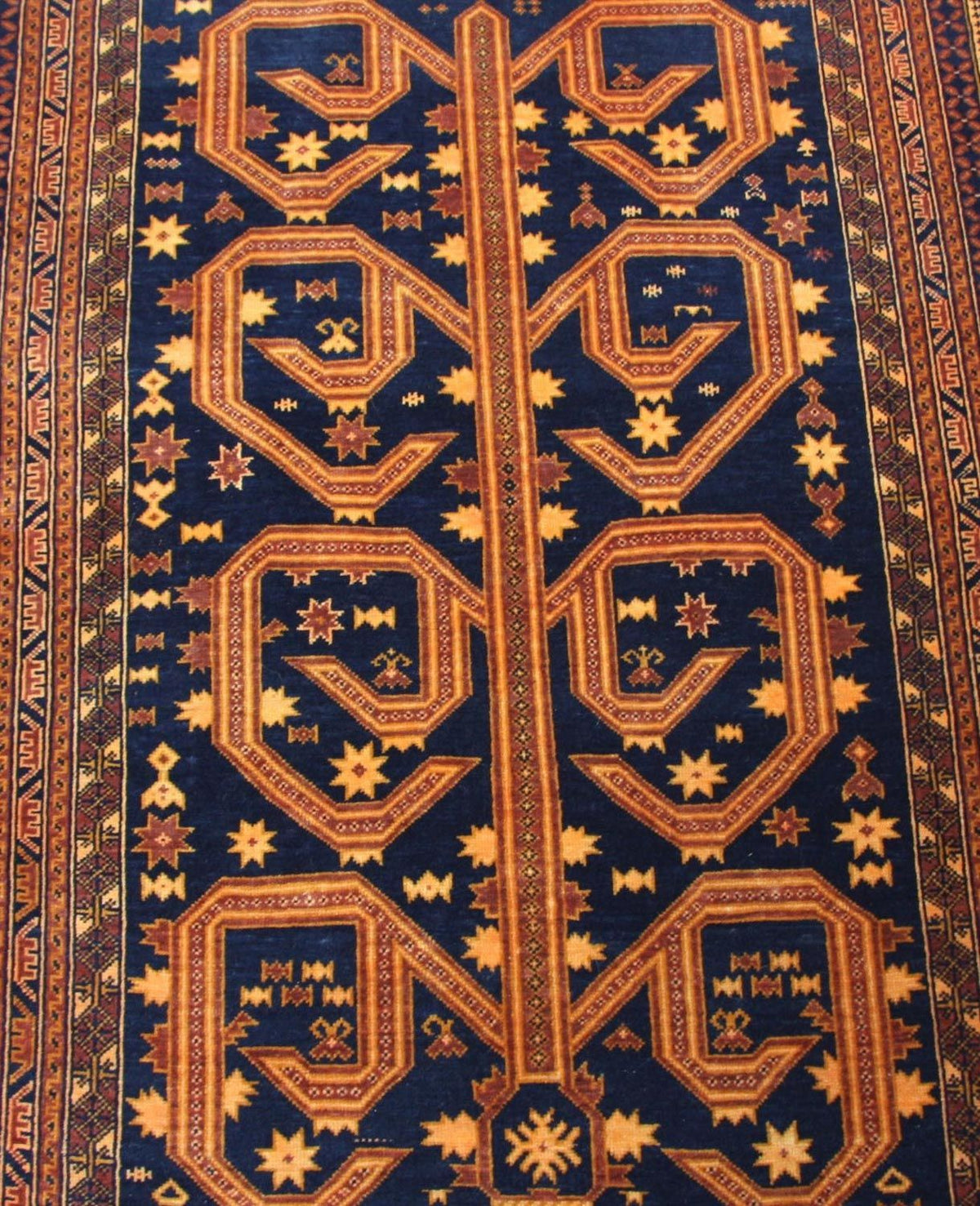 Alfombra afgana - 140 x 95 cm - azul