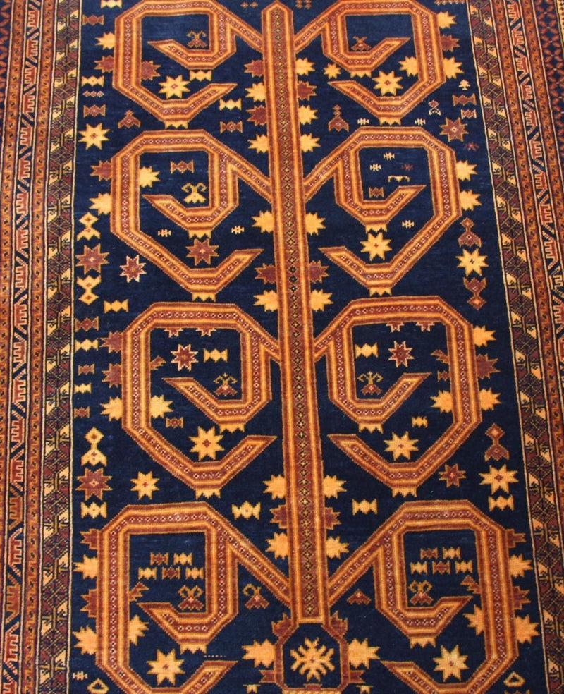 Alfombra afgana - 140 x 95 cm - azul