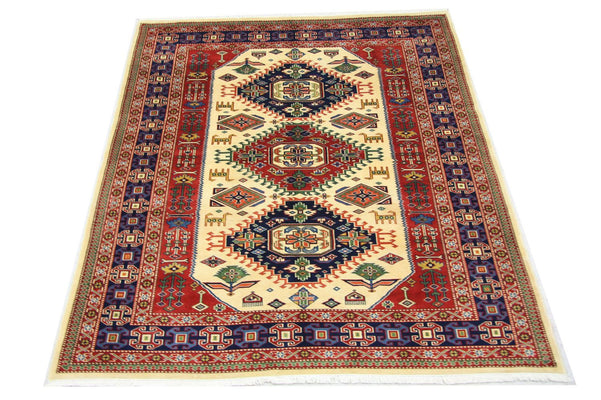 Alfombra afgana - 194 x 146 cm - beige