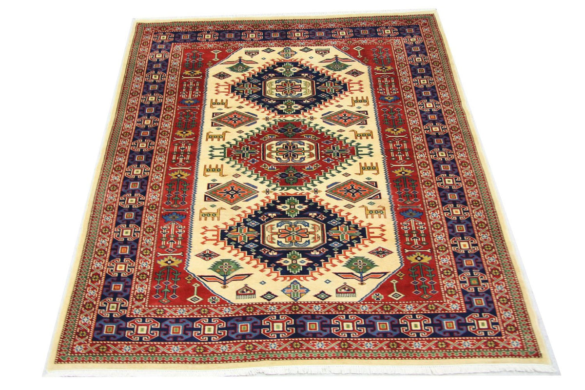 Alfombra afgana - 194 x 146 cm - beige