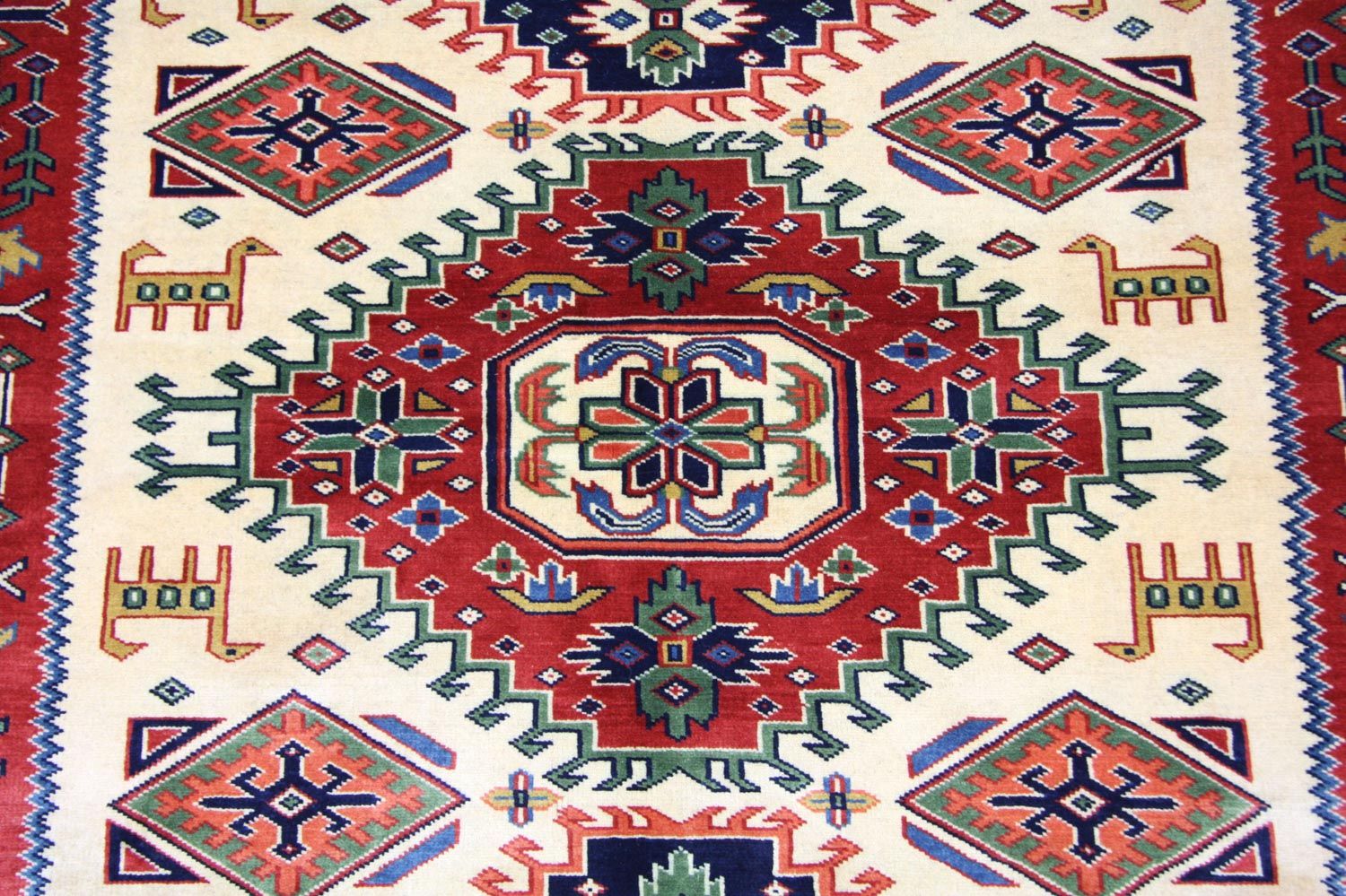 Alfombra afgana - 194 x 146 cm - beige
