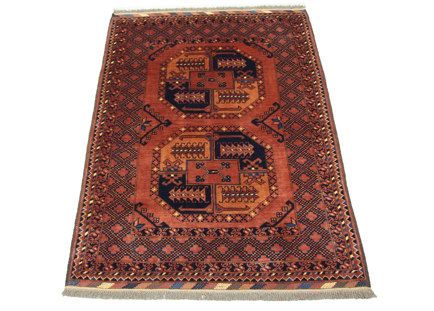 Alfombra afgana - 142 x 104 cm - marrón