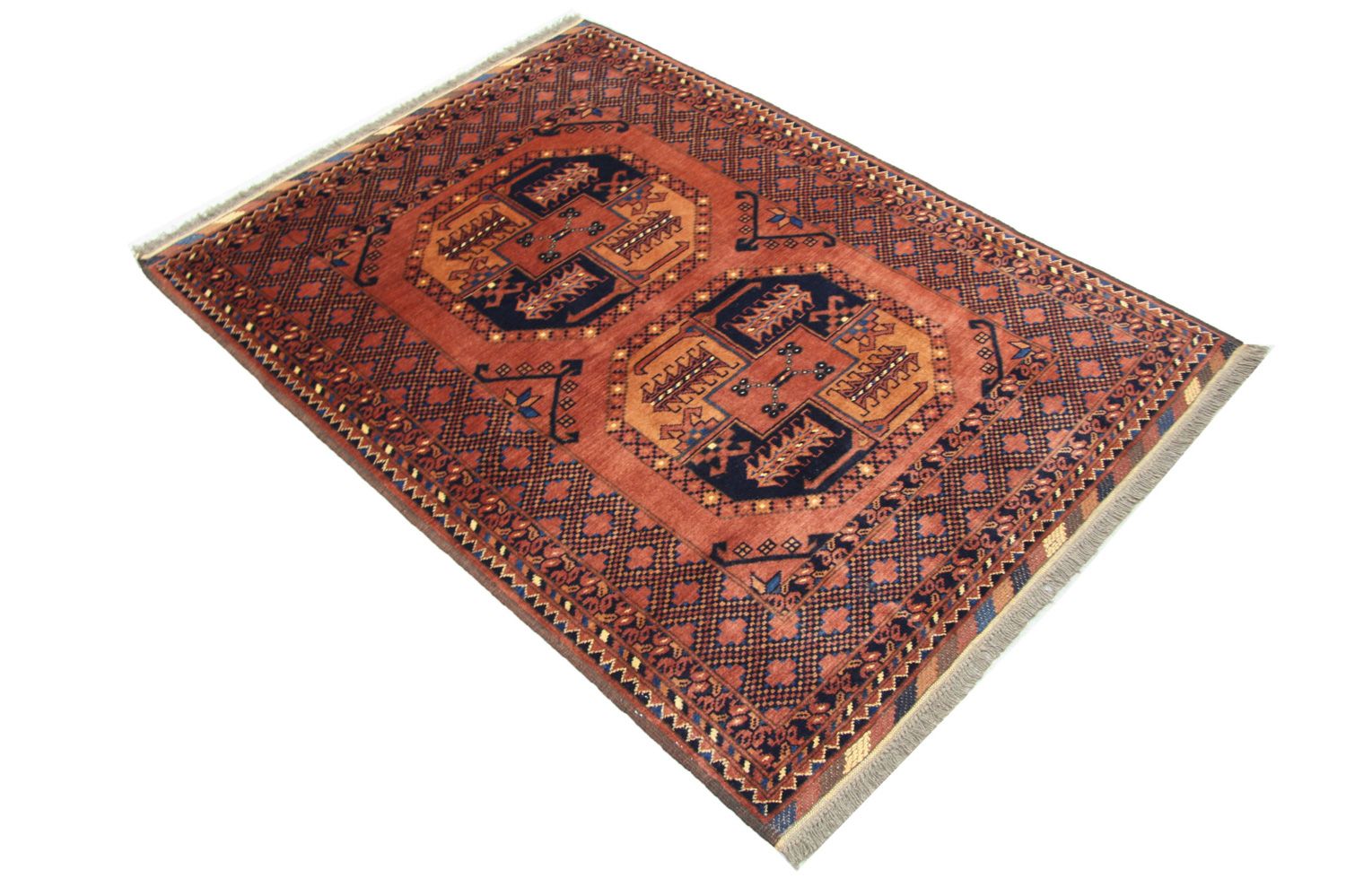 Alfombra afgana - 142 x 104 cm - marrón