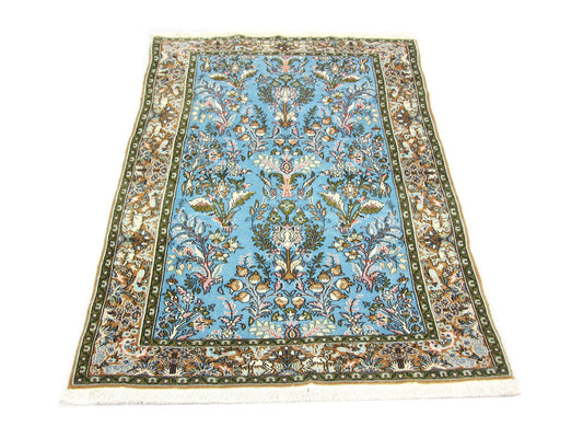 Alfombra persa - Ghom - 159 x 108 cm - azul