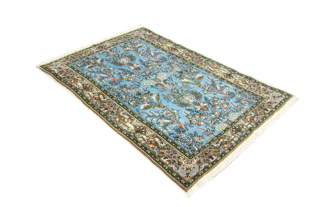 Alfombra persa - Ghom - 159 x 108 cm - azul