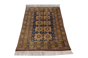 Alfombra afgana - 175 x 108 cm - azul
