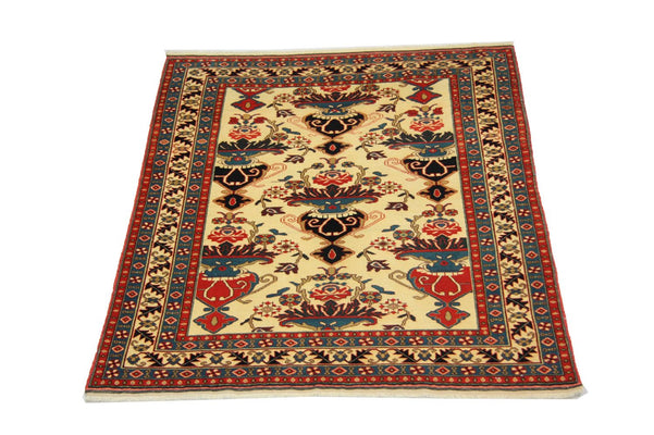 Alfombra afgana - 135 x 114 cm - beige