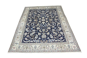 Alfombra persa - Nain - 334 x 245 cm - azul oscuro