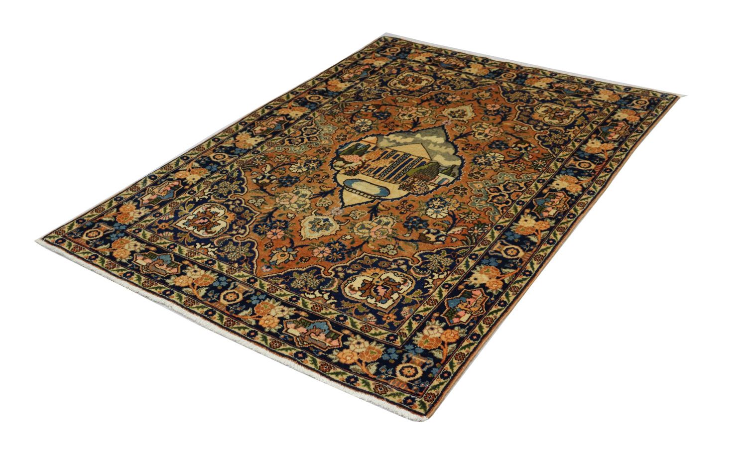 Alfombra persa - Tabriz - 186 x 133 cm - azul