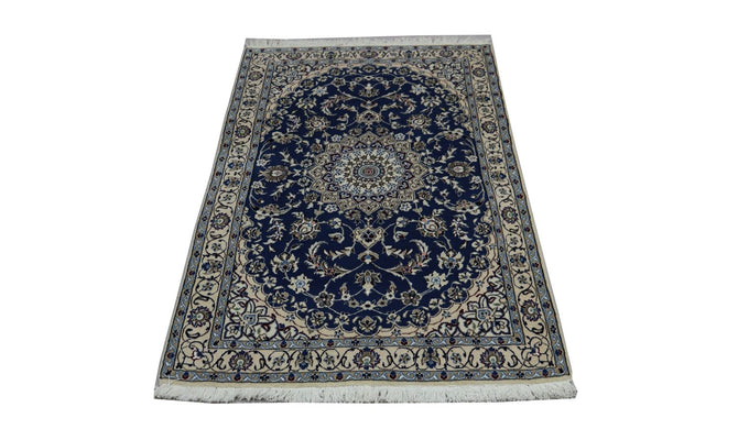 Alfombra de pasillo Alfombra Persa - Nain - Real - 180 x 106 cm - azul oscuro