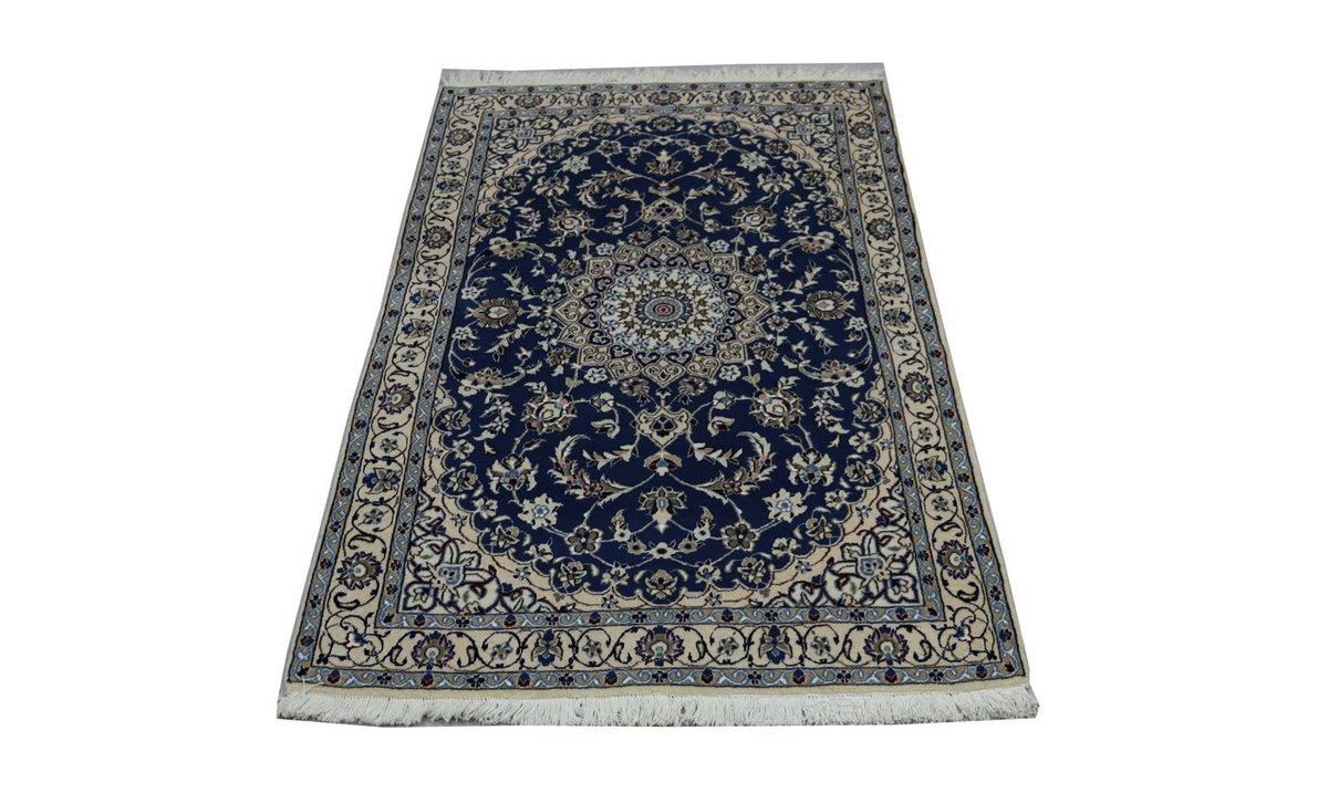 Alfombra de pasillo Alfombra Persa - Nain - Real - 180 x 106 cm - azul oscuro
