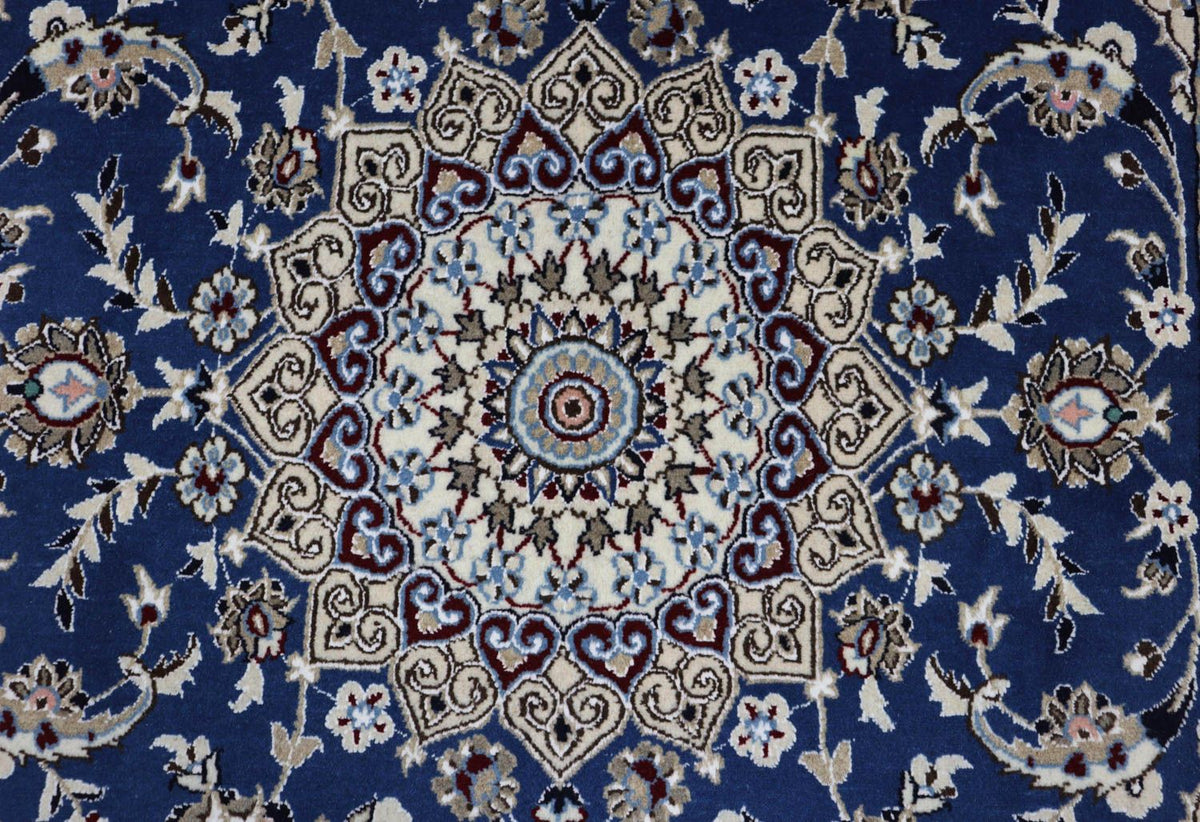 Alfombra de pasillo Alfombra Persa - Nain - Real - 180 x 106 cm - azul oscuro
