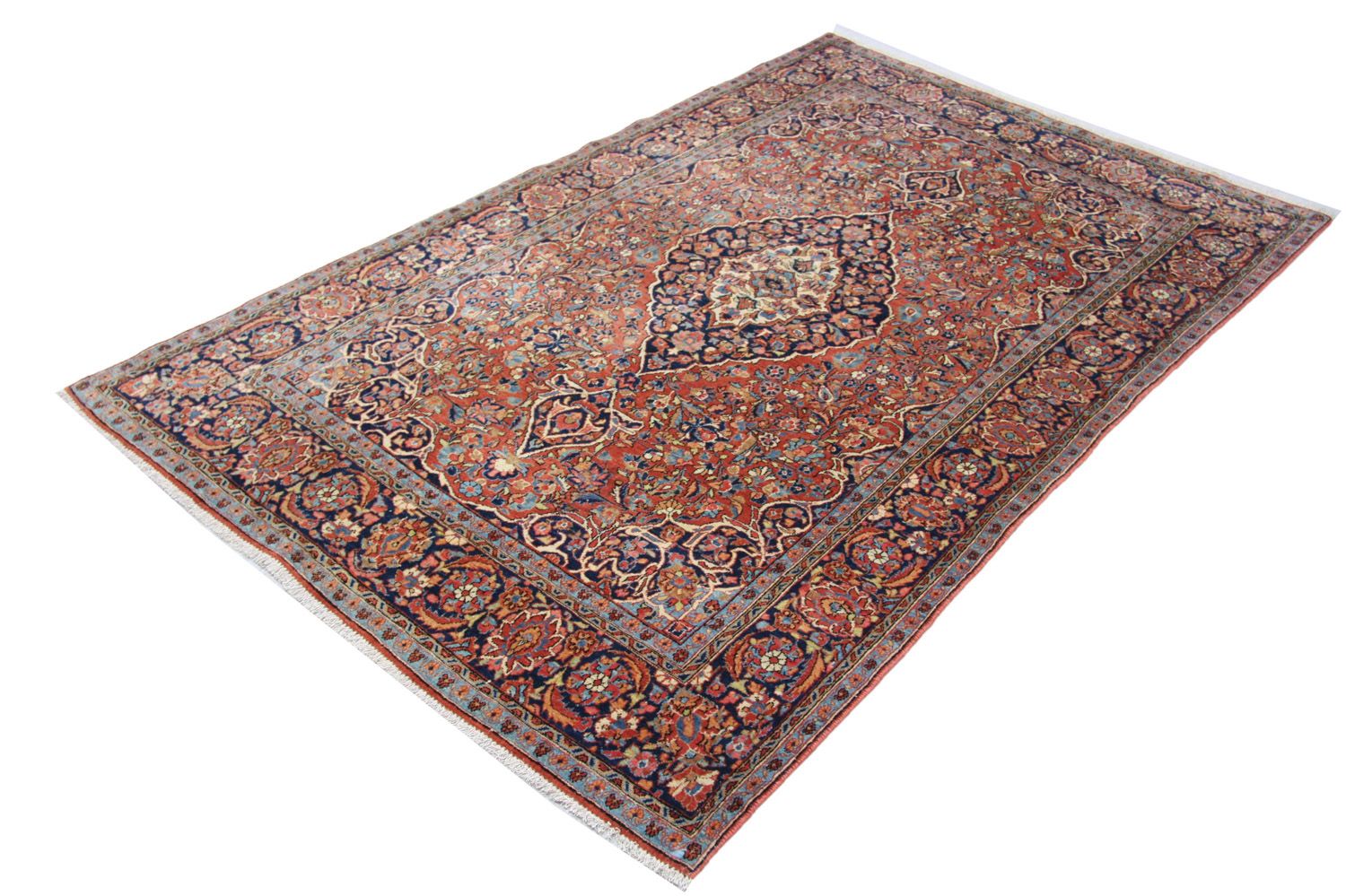 Alfombra persa - Keshan - 212 x 130 cm - marrón
