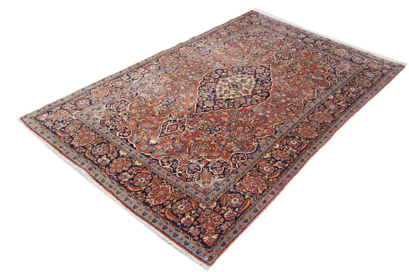 Alfombra persa - Keshan - 212 x 130 cm - marrón