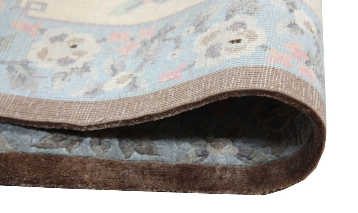 Alfombra de seda - Seda china - 136 x 70 cm - azul