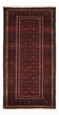 Alfombra de pasillo Alfombra Belutsch - 203 x 101 cm - rojo oscuro