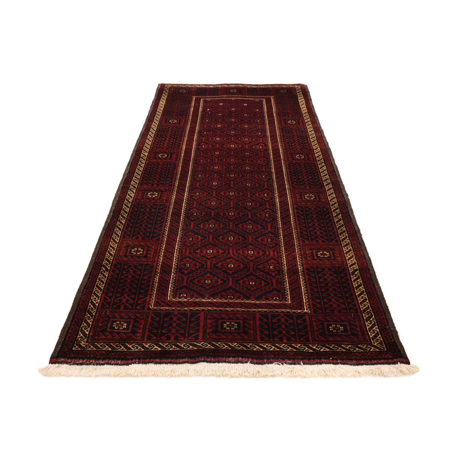 Alfombra de pasillo Alfombra Belutsch - 203 x 101 cm - rojo oscuro