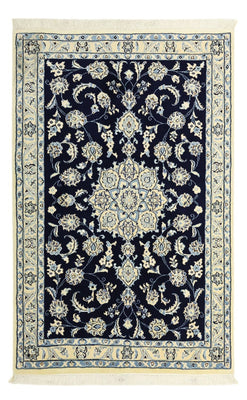 Alfombra Persa - Nain - Real - Real - 136 x 89 cm - azul oscuro