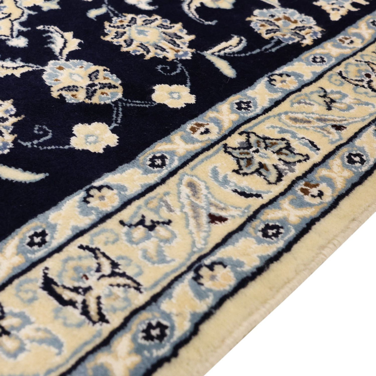 Alfombra Persa - Nain - Real - Real - 136 x 89 cm - azul oscuro