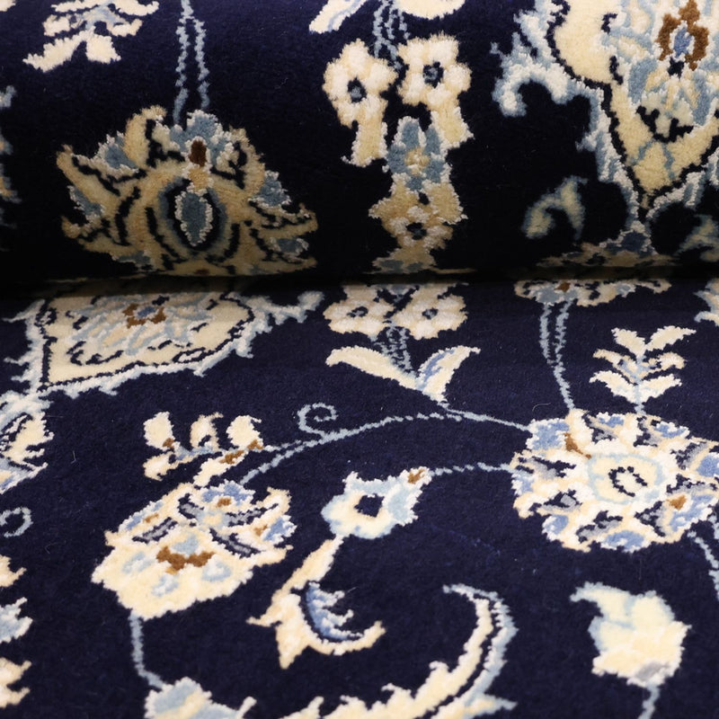 Alfombra Persa - Nain - Real - Real - 136 x 89 cm - azul oscuro