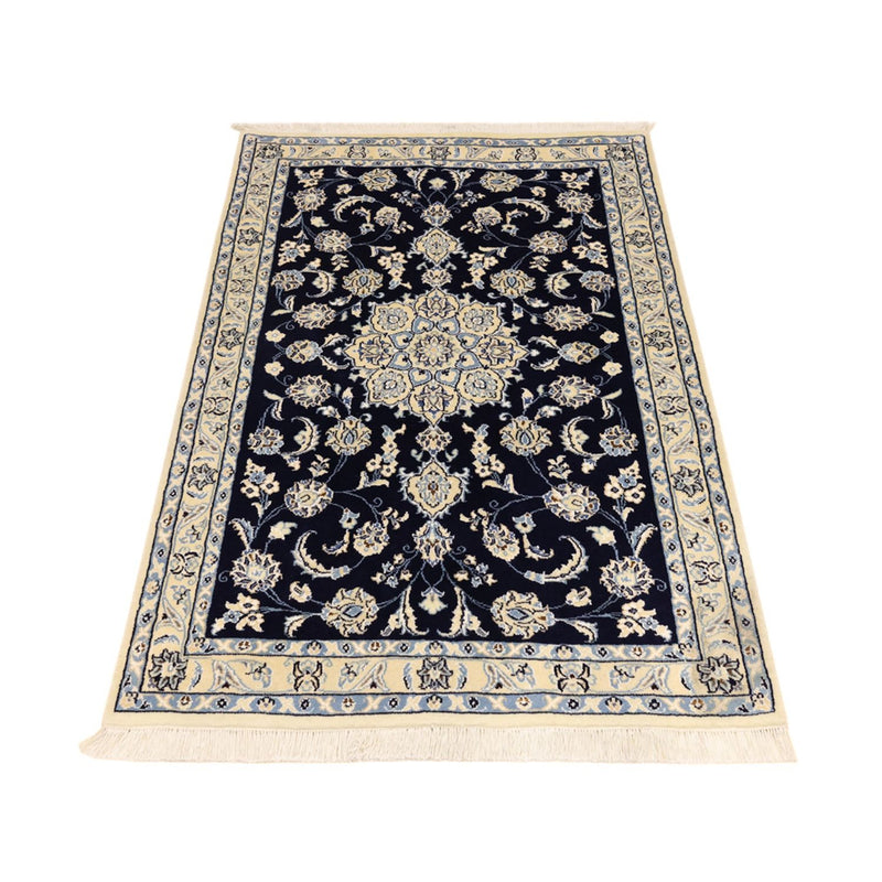 Alfombra Persa - Nain - Real - Real - 136 x 89 cm - azul oscuro