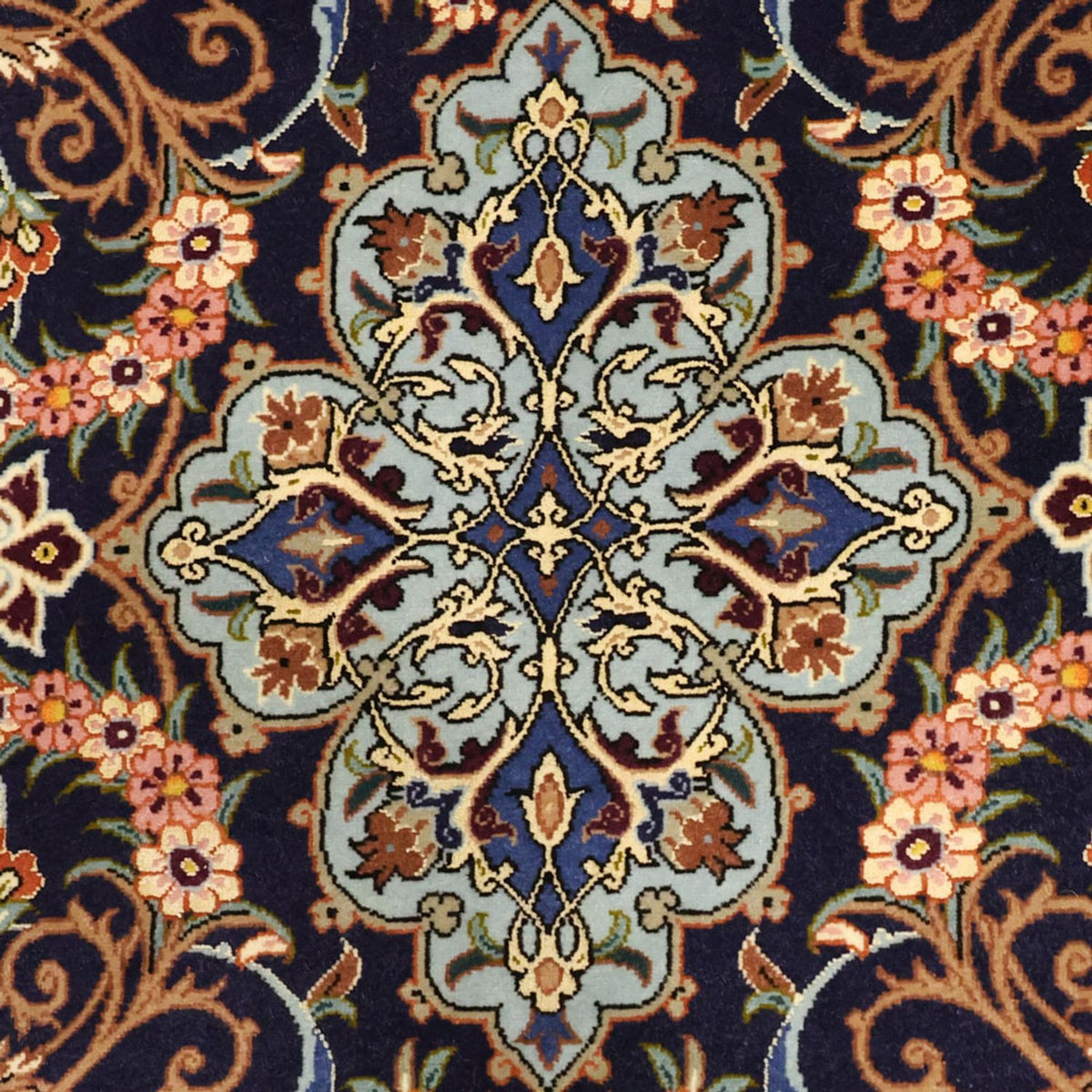 Alfombra Persa - Isfahan - Prima - Urdimbre de seda - 170 x 112 cm - beige oscuro