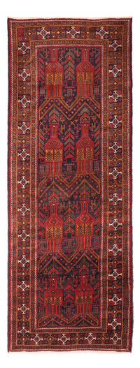 Alfombra de pasillo Alfombra Belutsch - 293 x 108 cm - rojo oscuro