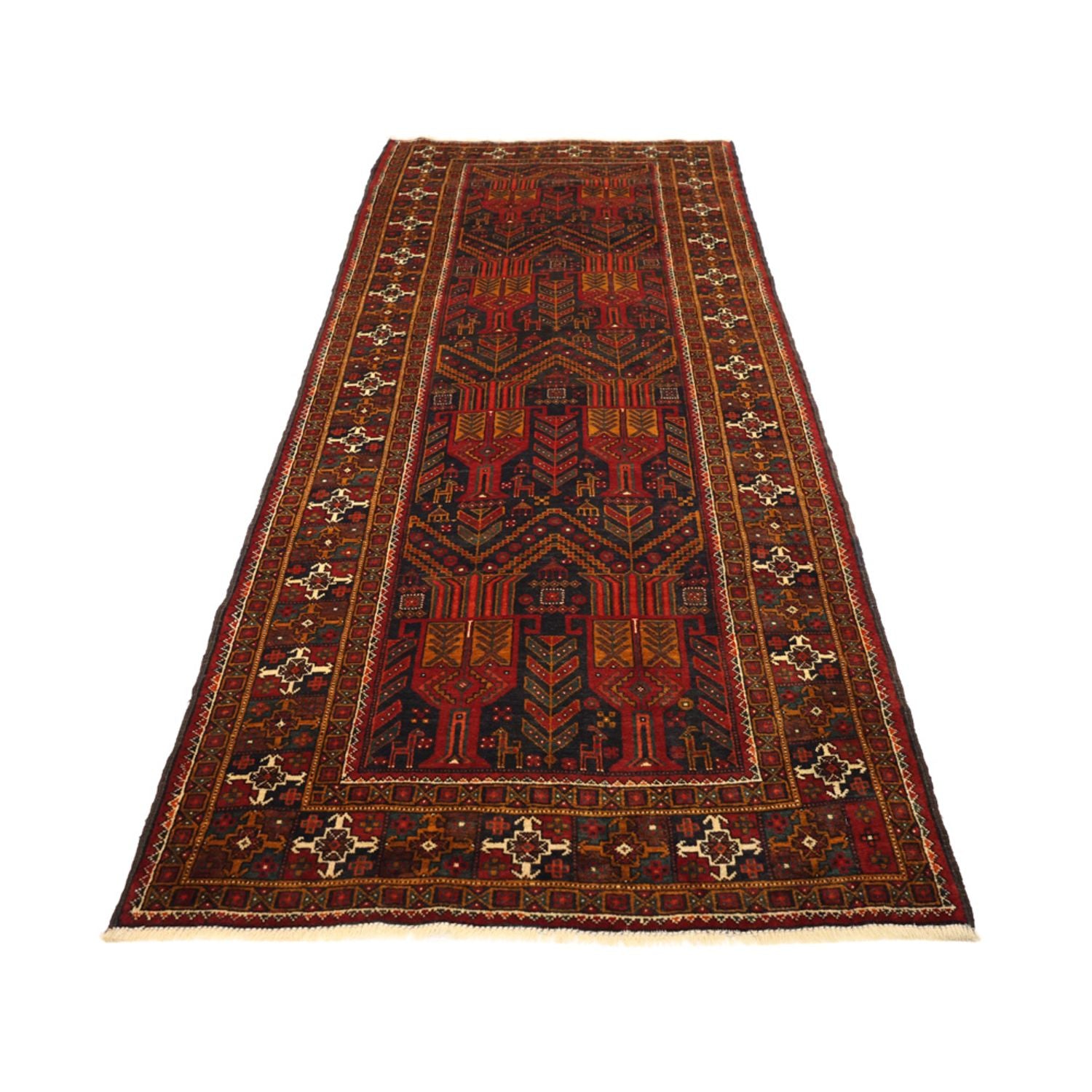 Alfombra de pasillo Alfombra Belutsch - 293 x 108 cm - rojo oscuro