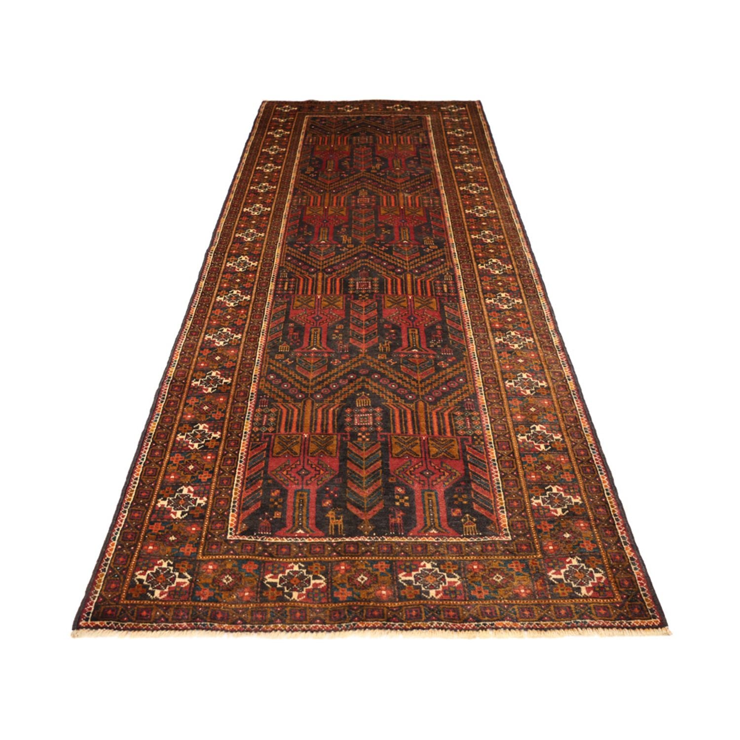 Alfombra de pasillo Alfombra Belutsch - 292 x 103 cm - rojo oscuro