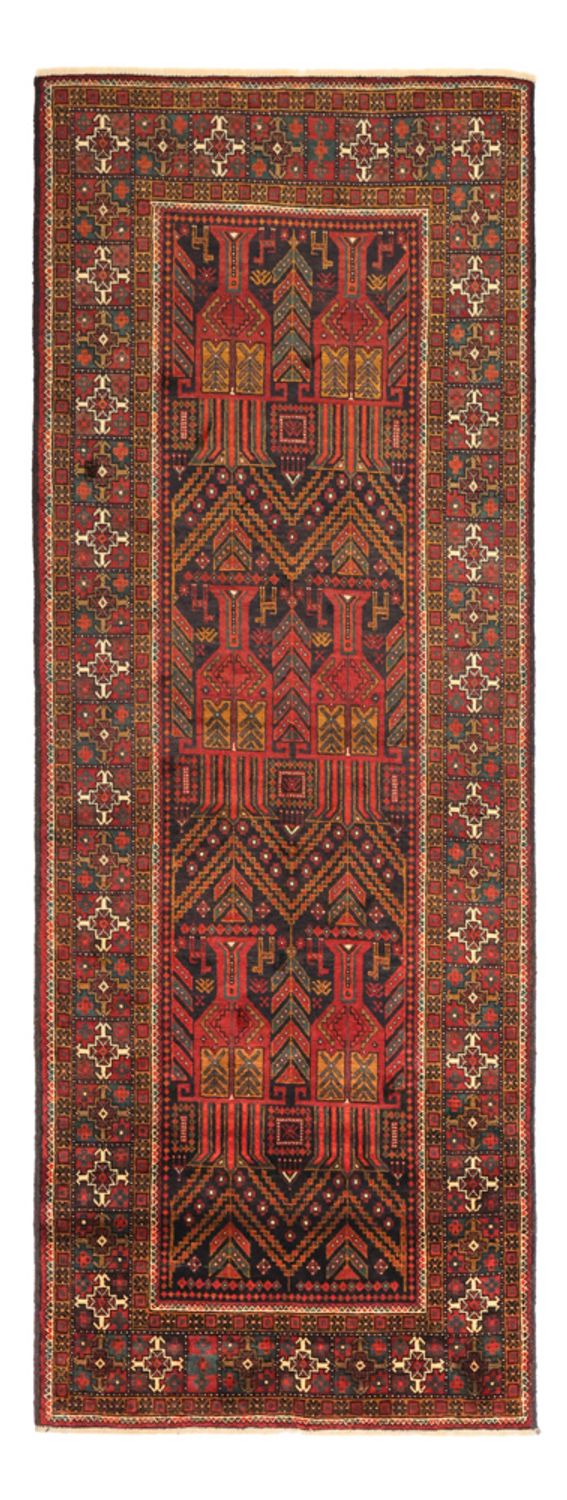 Alfombra de pasillo Alfombra Belutsch - 297 x 107 cm - rojo oscuro