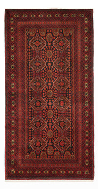 Alfombra de pasillo Alfombra Belutsch - 223 x 115 cm - rojo oscuro