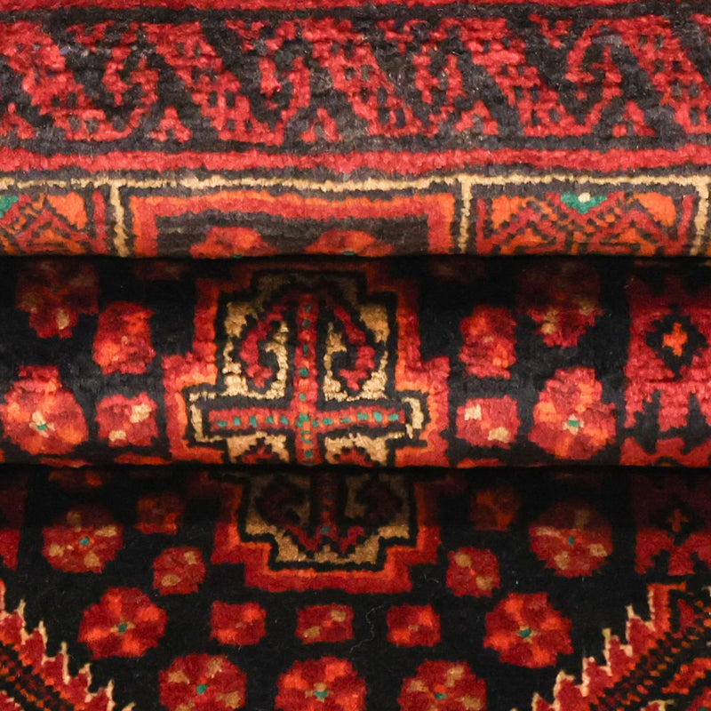 Alfombra de pasillo Alfombra Belutsch - 223 x 115 cm - rojo oscuro