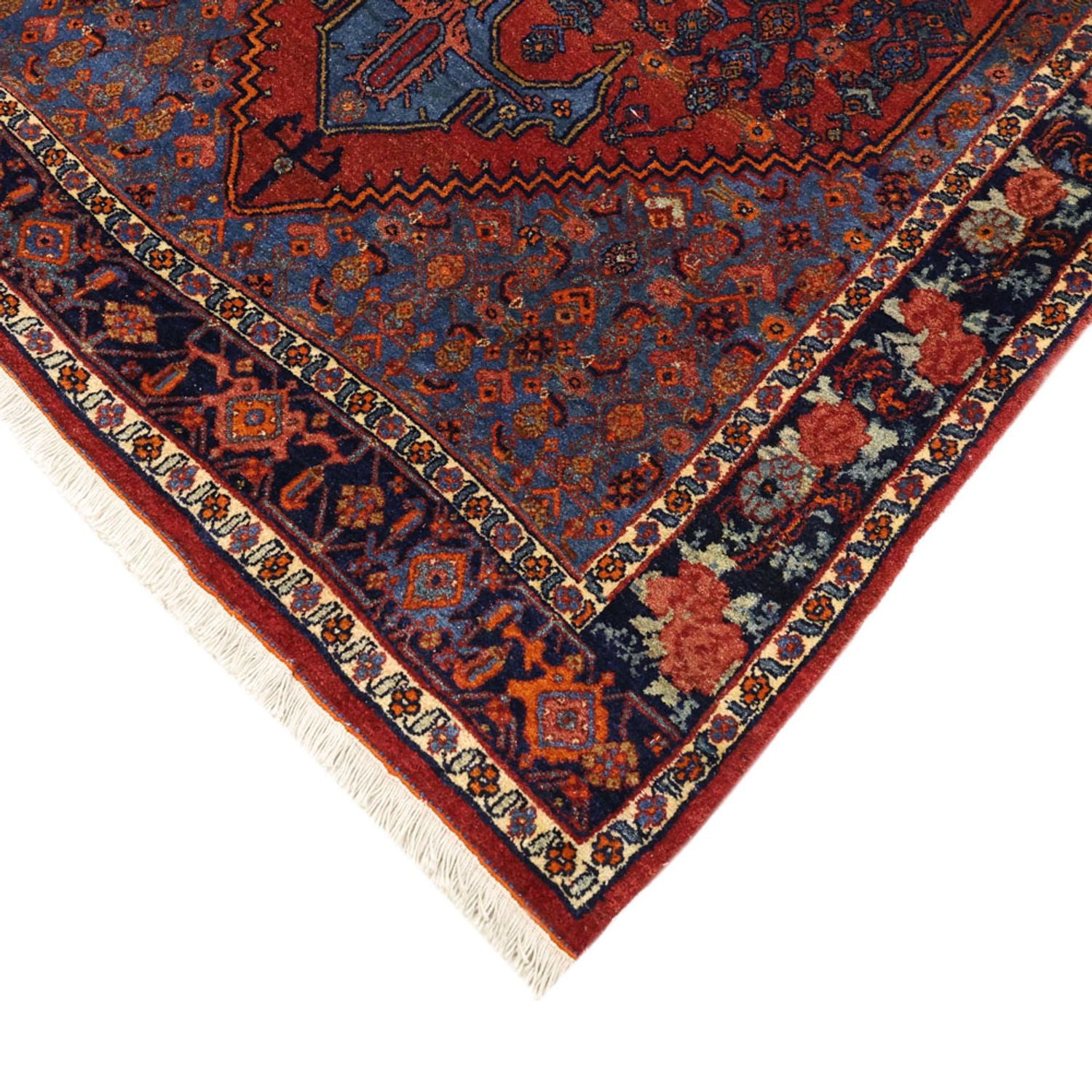 Alfombra persa - Bidjar - 257 x 143 cm - rojo oscuro