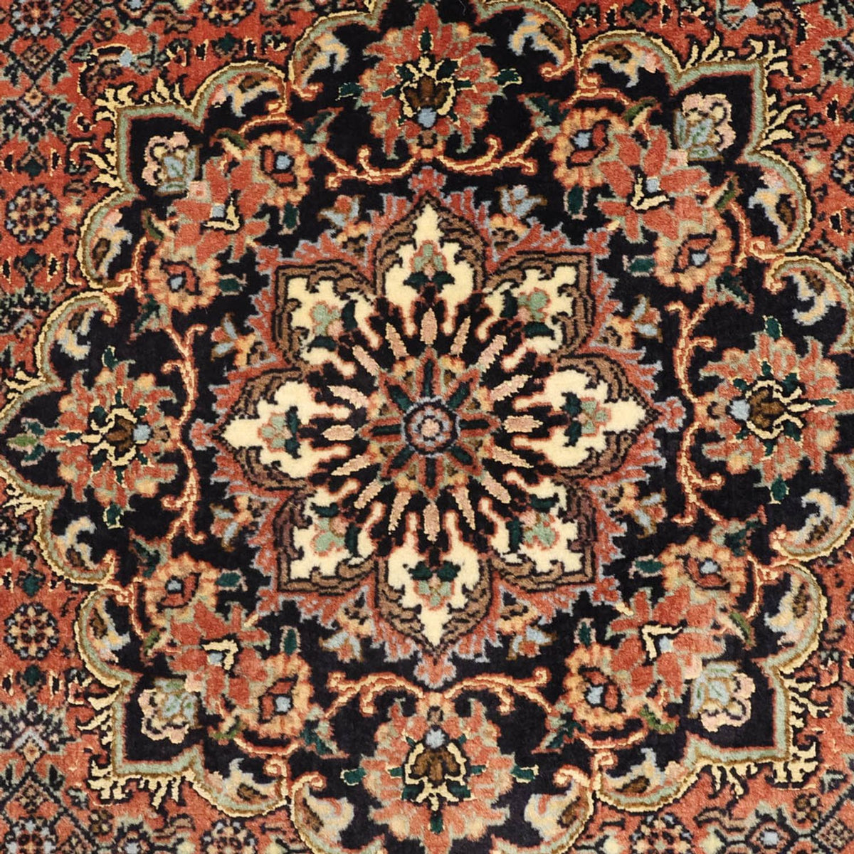 Alfombra persa - Bidjar - Real - 152 x 89 cm - beige oscuro