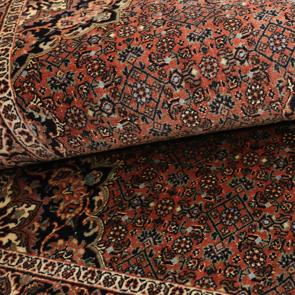 Alfombra persa - Bidjar - Real - 152 x 89 cm - beige oscuro