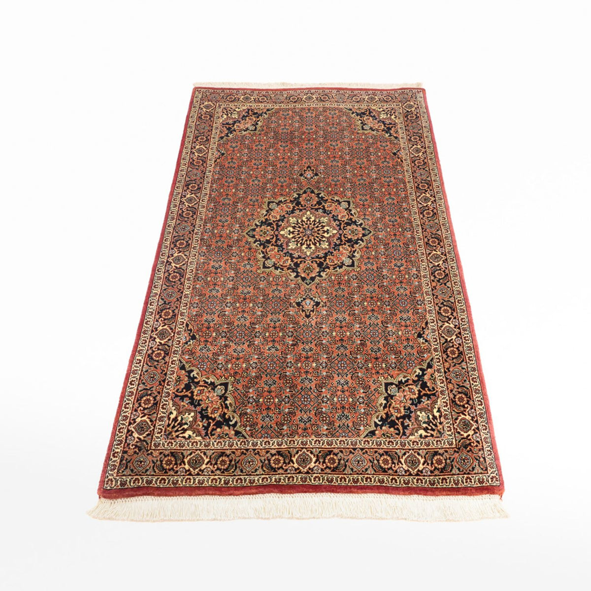 Alfombra persa - Bidjar - Real - 152 x 89 cm - beige oscuro