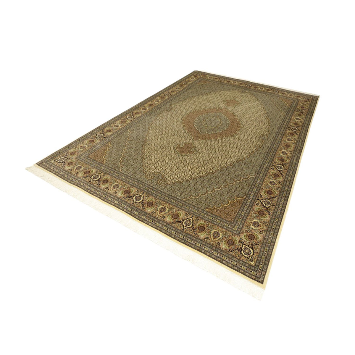 Alfombra Persa - Tabriz - Real - Real - 302 x 200 cm - beige oscuro