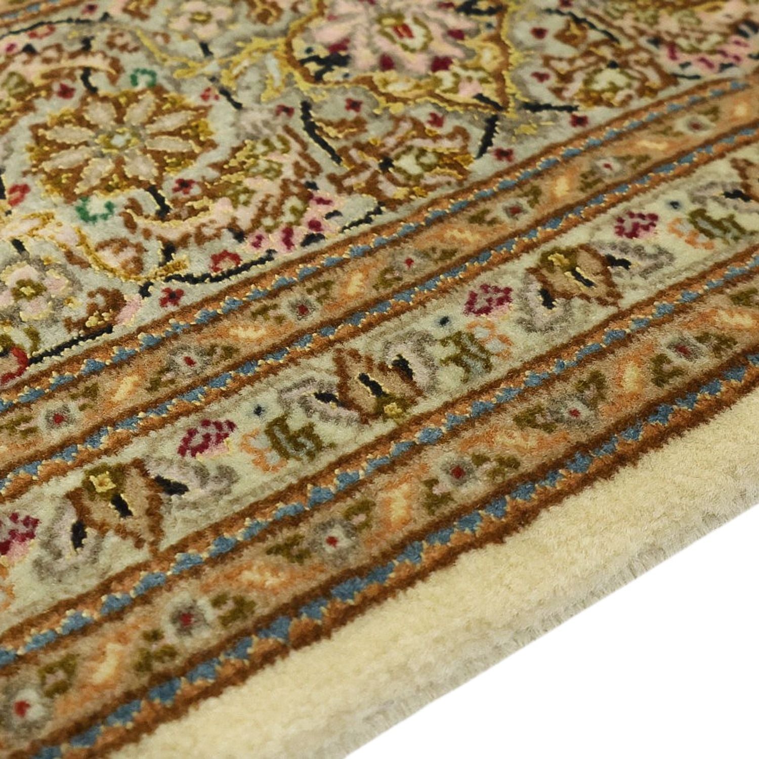 Alfombra Persa - Tabriz - Real - Real - 207 x 151 cm - beige oscuro