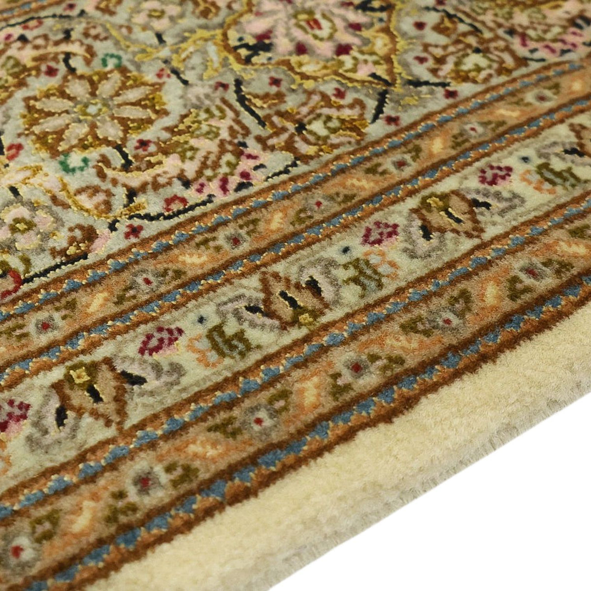 Alfombra Persa - Tabriz - Real - Real - 207 x 151 cm - beige oscuro