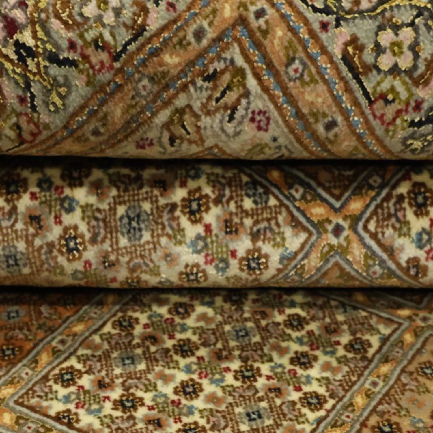 Alfombra Persa - Tabriz - Real - Real - 207 x 151 cm - beige oscuro