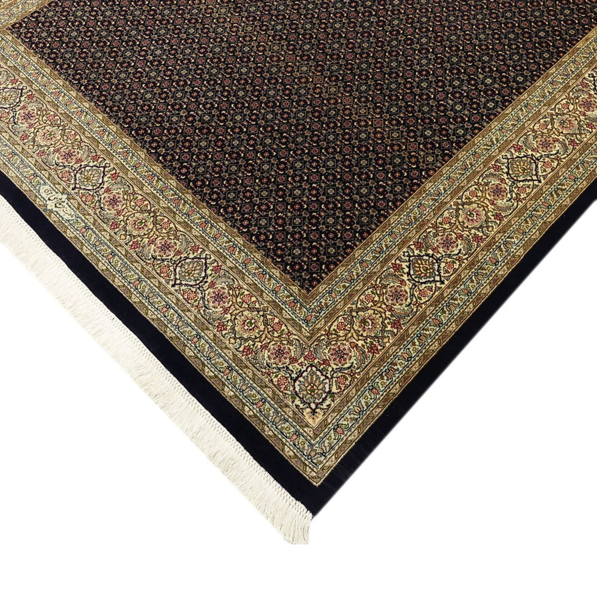 Alfombra Persa - Tabriz - Real - Real - 194 x 153 cm - beige oscuro