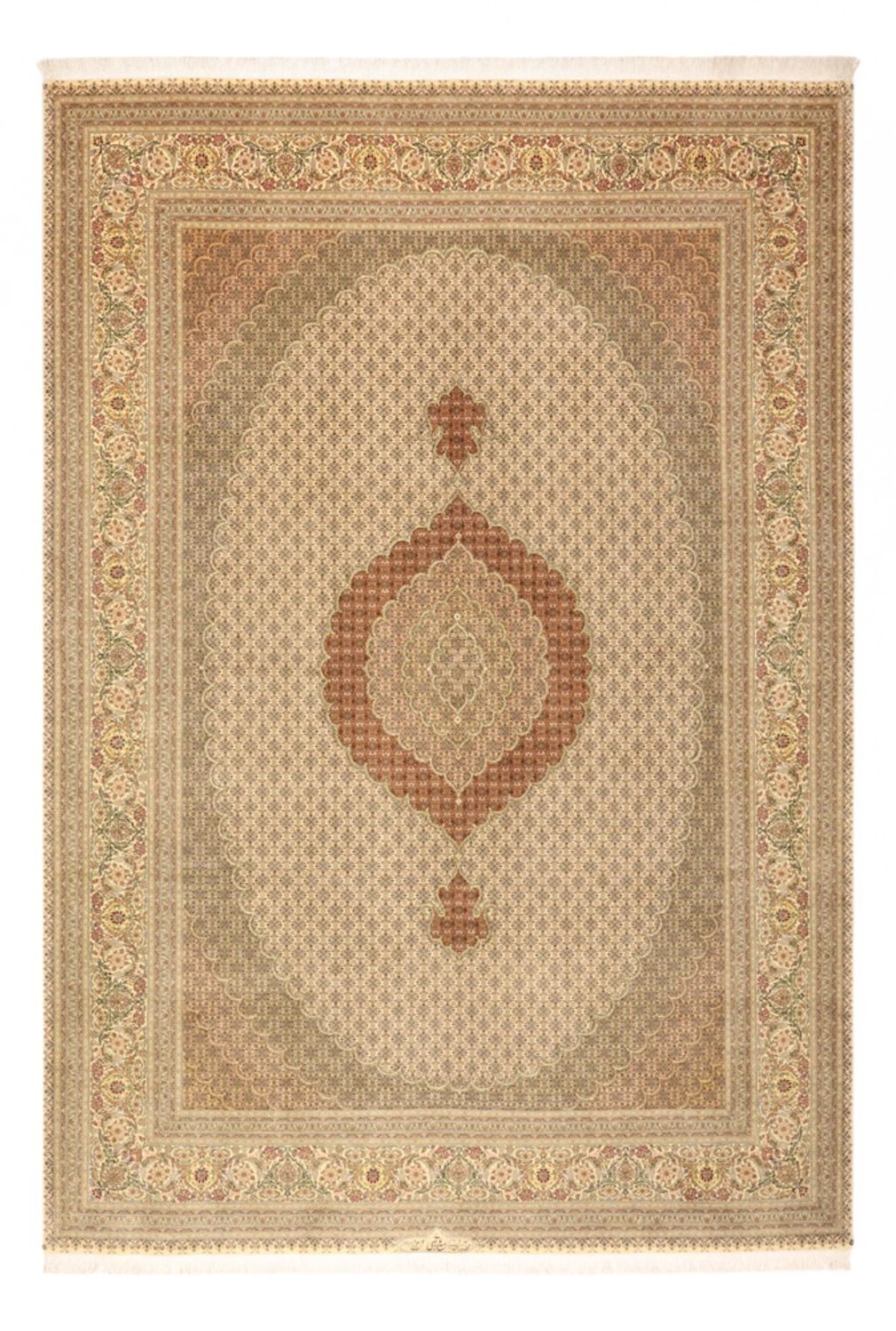 Alfombra Persa - Tabriz - Real - Real - 357 x 248 cm - beige claro