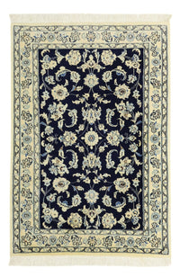 Alfombra Persa - Nain - Real - Real - 114 x 78 cm - azul oscuro
