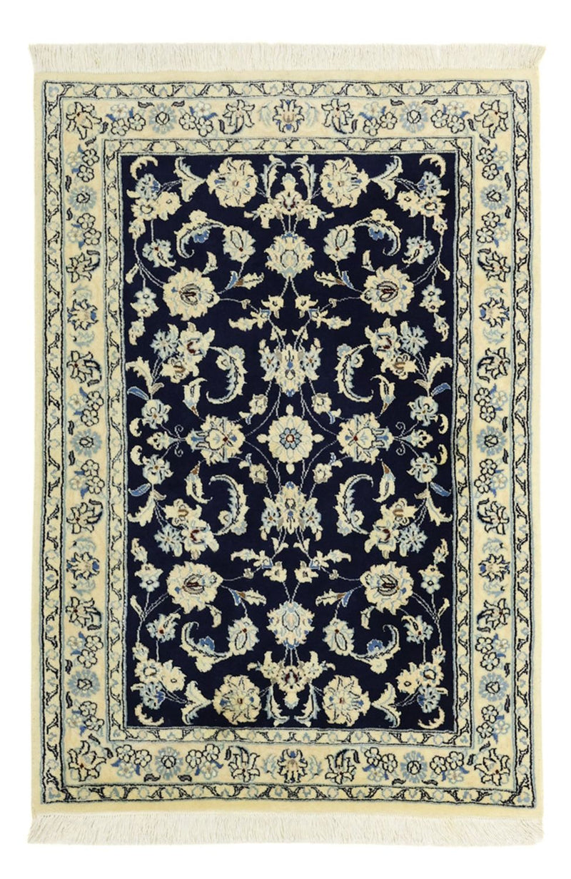 Alfombra Persa - Nain - Real - Real - 114 x 78 cm - azul oscuro