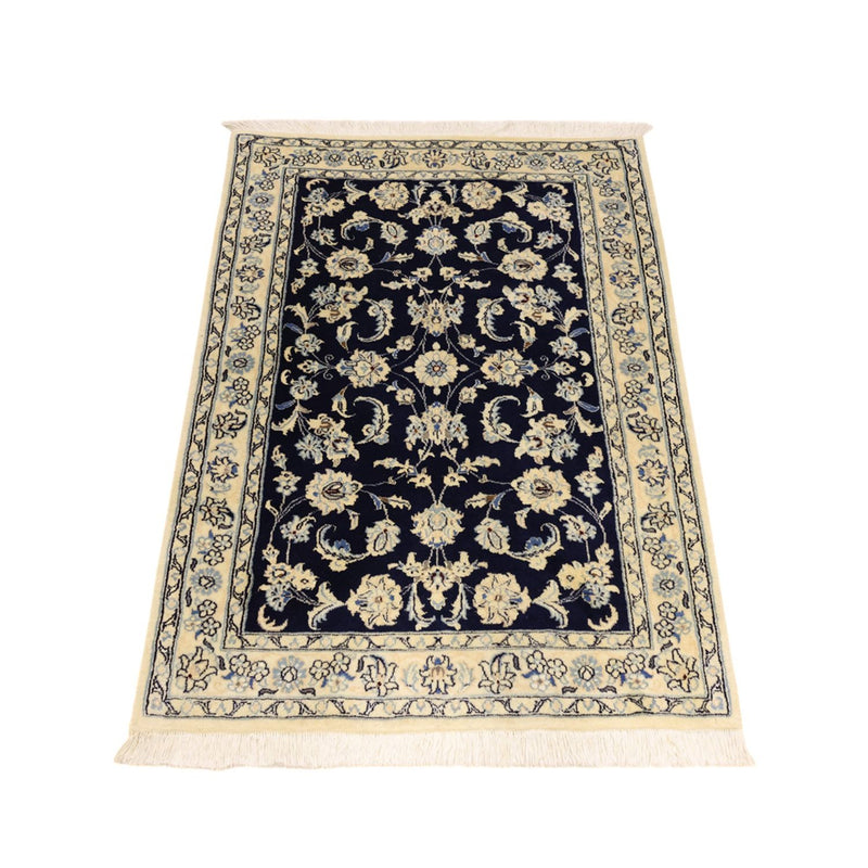 Alfombra Persa - Nain - Real - Real - 114 x 78 cm - azul oscuro