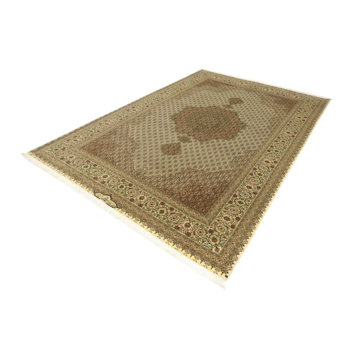 Alfombra Persa - Tabriz - Real - Real - 303 x 203 cm - beige oscuro