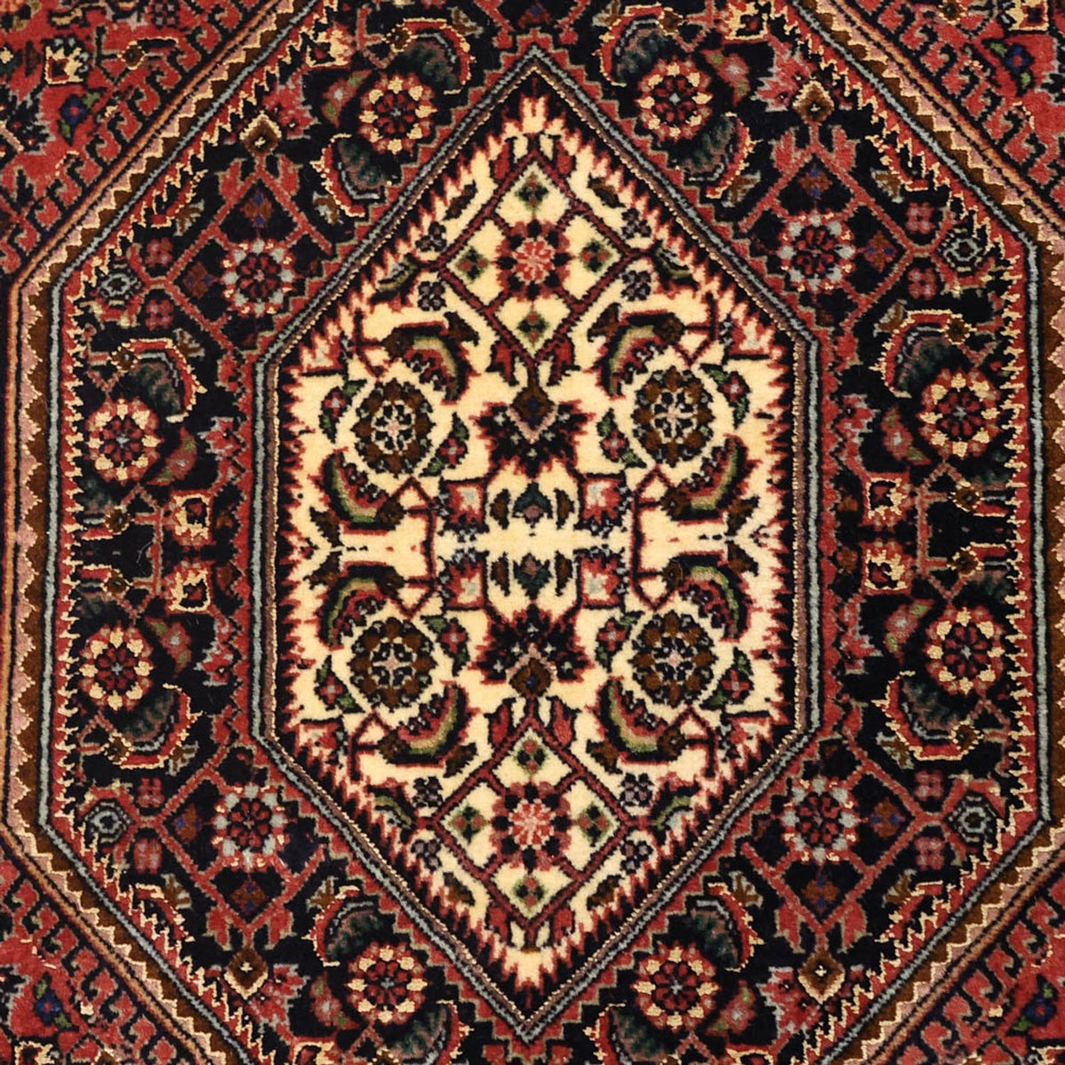 Alfombra persa - Bidjar - 154 x 89 cm - rojo oscuro