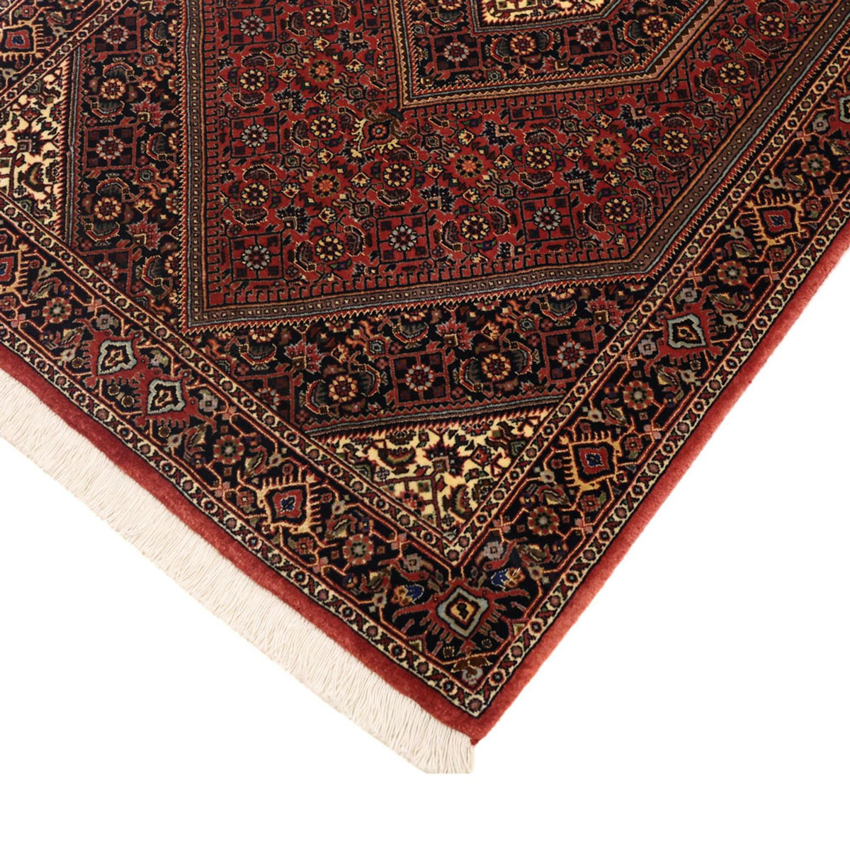 Alfombra persa - Bidjar - 154 x 89 cm - rojo oscuro