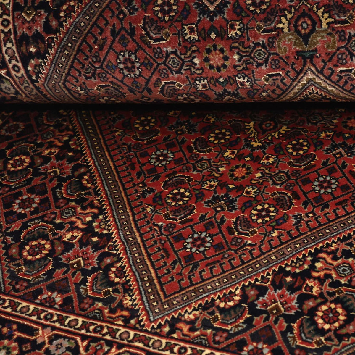 Alfombra persa - Bidjar - 154 x 89 cm - rojo oscuro