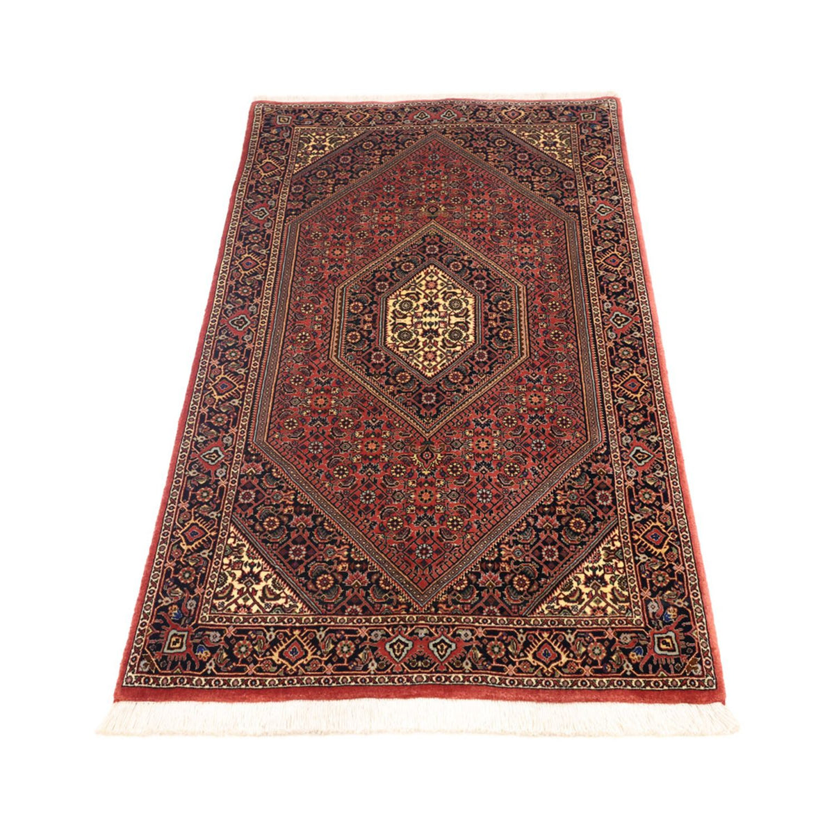 Alfombra persa - Bidjar - 154 x 89 cm - rojo oscuro